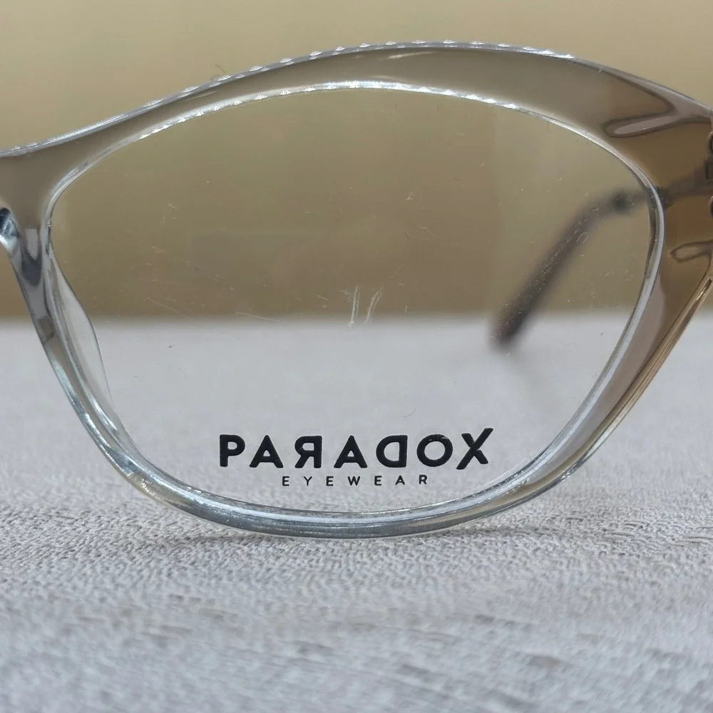Paradox P5070 Cat Eye Glasses Frames Clear Tan Gradient Silver 52-16-135 010